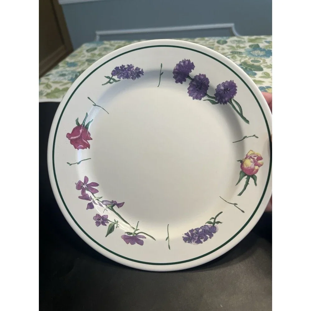 Williams Sonoma Floral Le Jardin 8.75” Luncheon Salad Plates Portugal 4pc